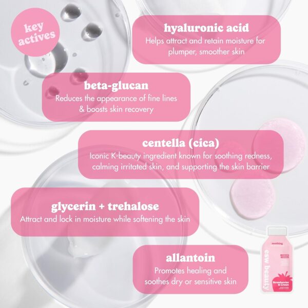 813GXRhK1OL._SL1500_.jpg ESW Beauty Strawberries & Cream Soothing Korean Face Mask – Vitamin C, Centella & Vitamin E for Sensitive Skin, Hydration & Barrier Support – Skincare Gifts for Women