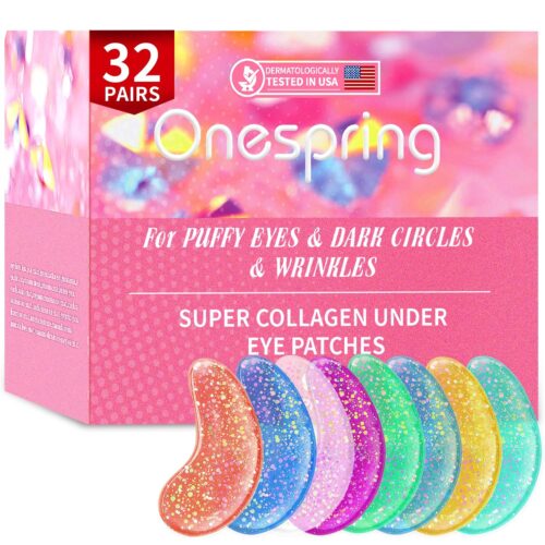 813YS7mdbFL._SL1500_.jpg Onespring Under Eye Patches (32 Pairs) - Collagen-Infused, Anti-Puffiness & Dark Circle Treatment - Luxurious Skincare for Under Eye Bags & Fine Lines, Gifts for Women