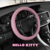 813ZKBIG6fL._AC_SL1500_.jpg Carbella Hello Kitty Steering Wheel Cover, Universal Size 14.5-15.5, Pink, Faux Leather, Cute Pink Steering Wheel Cover for Women, Hello Kitty Car Accessories
