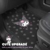 Kuromi Carpet Car Floor Mats - Universal Fit for Cars, SUVs & Trucks - Black with Kuromi Print & Purple, Pink Accents - Front & Rear Set, 4 Piece