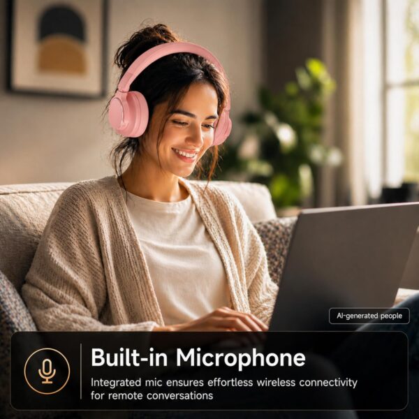 816JKMyKXL._AC_SL1500_.jpg syndesmos Wireless Over Ear Bluetooth Headphones, Studio Monitor & DJ Headphones with 50mm Drivers, 100H Playtime, 1/4" to 3.5mm Wired Audio Jack for Mixing, Recording, Guitar Amp, Podcast, Pink