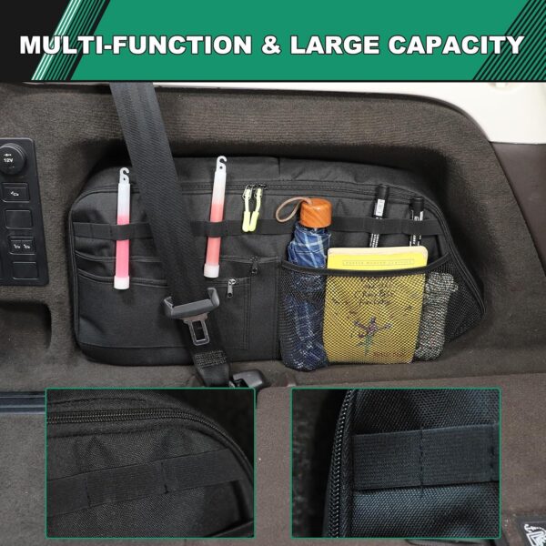 METYOUCAR Car Trunk Organizer Compatible with LR Discovery 5 2017-2024 L462 Trunk Left Side Storage Bag with Multifunctional Large Capacity Stable Collapsible (Black)
