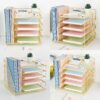 817D-35vcWL._AC_SL1500_.jpg LEKETREE Desk Organizers with File Holder, 5-Tier Paper Organizer Letter Tray with Sliding Drawer and Extra Pen Holder, Mesh Desktop File Organizer for School Office Supplies (Gold)