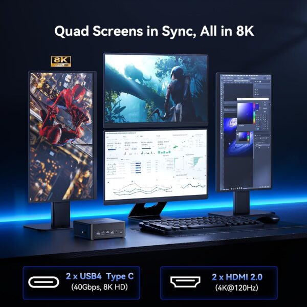 817S2pxIqvL._AC_SL1500_.jpg GEEKOM IT13 MAX AI Mini PC, Intel Ultra 9 185H(TDP 65W) Idea Code/Tasks/Gaming, 16GB DDR5(Up to 96GB) 1TB SSD(Up to 4TB), Windows 11 Pro, Arc GPU,Video Editing, Dual 2.5GbE LAN, WiFi 7,8K Quad Display