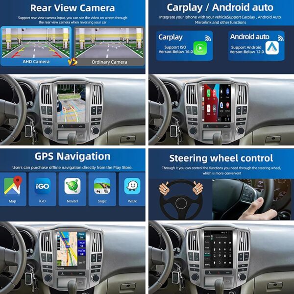 Android Touch Screen Car Stereo 9.7 Inch Car Stereo Radio Plug And Play For Lexus RX330 RX300 RX350 RX400 2004-2008 Car Accessories Car Radio(AT200 4 Core Wifi 1G+32G)