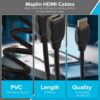 817vvfELl9L._AC_SL1500_.jpg Maplin HDMI Extension Cable 3m, 4K 30Hz Male to Female Adapter, Ultra HD High Speed, ARC/HDR/3D, Ethernet, Compatible with TVs, Monitor, PS4/5, Xbox, Projector, Soundbar, Sky Box, PC, Laptop, Apple TV