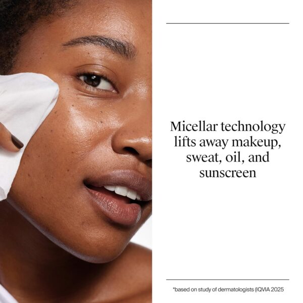 Neutrogena Makeup Remover Micellar Wipes for Face Daily Gently Removes Oil Dirt and Waterproof Makeup in a Simple Fully Plant-Based Cloth, 2 pack of 25 ct