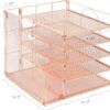 819hojPkamL._AC_SL1500_.jpg LEKETREE Desk Organizer with 5-Tier Paper Letter Tray and File Holder, Desktop Accessories for Office Supplies & Workspace (Rose Gold)