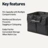 81AlNCBNVL._AC_SL1500_.jpg Amazon Basics Trunk Organizer for Car, Multi-Compartment Car Storage, Foldable, 51L, Black