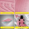 17 Car Seat Cover Full Set for Women, Universal Car Seat Cover, Plush Steering Wheel Cover, Fluffy Soft Wool Handbrake Gear, Suspension Accessories Full SUV(Patterned Pink)