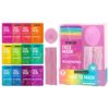 Freeman 14 Piece Love To Mask Variety Pack, Facial Masks For All Skin Types, Hydrate, Detoxify, & Clear Skin, Exfoliating Scrub, Bonus Headband and Skin Buffer, Face Masks Are Cruelty-Free & Vegan