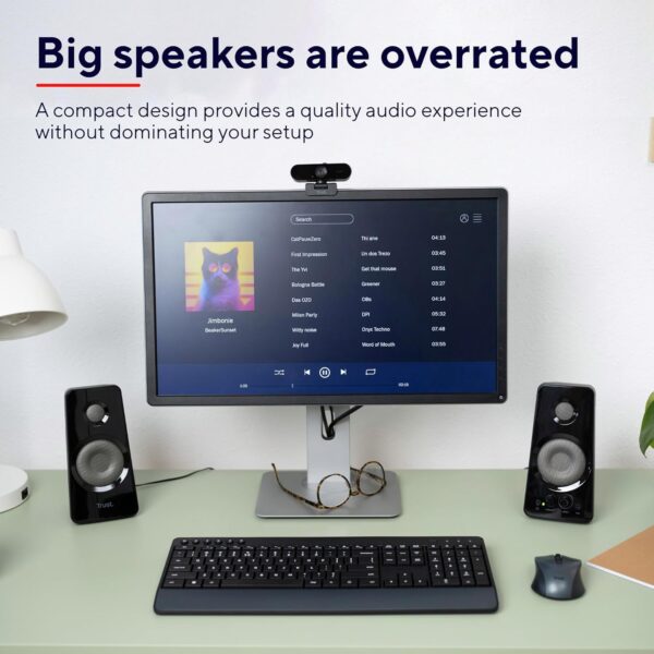 Trust Tytan 2.0 PC Speaker Set, USB Powered Sound System, Plug and Play Speakers, Bass Control, 36 W Peak Power, Wired Speakers for PC, Computer, Laptop, Tablet, Mac, Phone, Smartphone, TV - Black