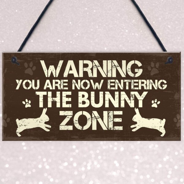 Red Ocean Bunny Zone Rabbit Lover Gift Ideas Door Hutch Funny Pet Sign Rabbit Accessories Gifts For Women