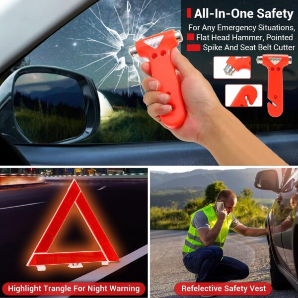 81DIAetWdIL._AC_SL1500_.jpg Emergency Breakdown Kit, 76 in 1 Multifunctional Roadside Assistance Car Breakdown Kit with Jumper Cables, Tow Rope, Triangle, Flashlight, Safety Hammer, etc