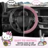 81GaSZi9K8L._AC_SL1500_.jpg Carbella Hello Kitty Steering Wheel Cover, Universal Size 14.5-15.5, Pink, Faux Leather, Cute Pink Steering Wheel Cover for Women, Hello Kitty Car Accessories