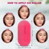 Ice Roller for Face & Eyes – Facial Ice Roller for Under Eye Puffiness, Reusable Silicone Ice Face Roller Massager for Skin Tightening, Pore Shrinking & Cooling Skincare Tool (Pink)