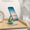 Nulaxy Aluminum Phone Stand for Desk, Adjustable Phone Holder Foldable Metal Stand Mount Cradle Dock Compatible with iPhone 16 15 14 13 12 11 Pro Mini Pro Max Xs XR X 8 7, All Smartphones - Green