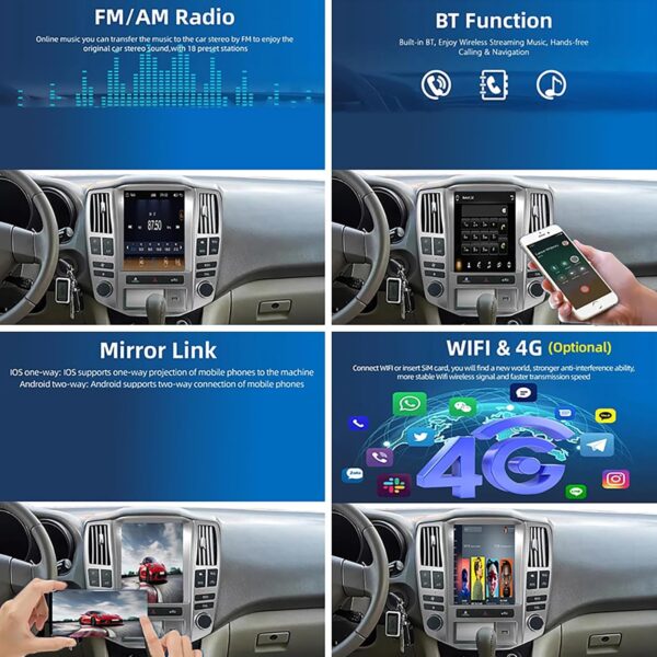 Android Touch Screen Car Stereo 9.7 Inch Car Stereo Radio Plug And Play For Lexus RX330 RX300 RX350 RX400 2004-2008 Car Accessories Car Radio(AT200 4 Core Wifi 1G+32G)