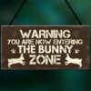 Red Ocean Bunny Zone Rabbit Lover Gift Ideas Door Hutch Funny Pet Sign Rabbit Accessories Gifts For Women