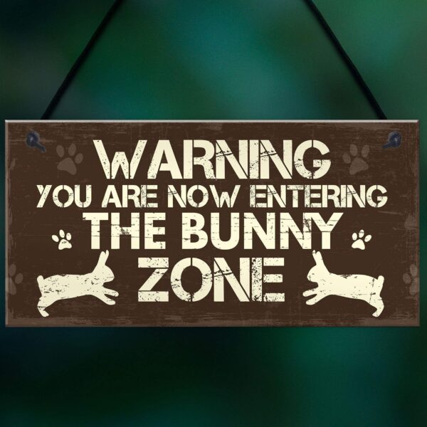 Red Ocean Bunny Zone Rabbit Lover Gift Ideas Door Hutch Funny Pet Sign Rabbit Accessories Gifts For Women