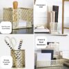 81NtptT0VYL._AC_SL1500_.jpg BLU MONACO 6 Piece Cute Gold Desk Organizer Set - Desk Organizers and Accessories for Women - Cute Office Gold Desk Accessories - Desktop Organization