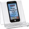81SgtQC1MIL._AC_SL1500_.jpg Osco Clear Acrylic Smartphone Dock Stand, Elegant Desk & Bedside Holder with Glass-Look Finish, Universal Mobile Compatibility, Non-Slip Feet, Compact 9×8.5×7.2 cm