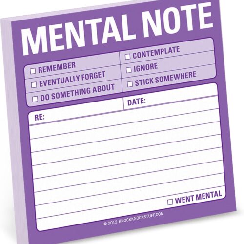 81T8B0Elp1L._AC_SL1500_.jpg 1-Count Knock Knock Mental Note Sticky Notes, to Do List Notepads, 3 x 3-inches Each