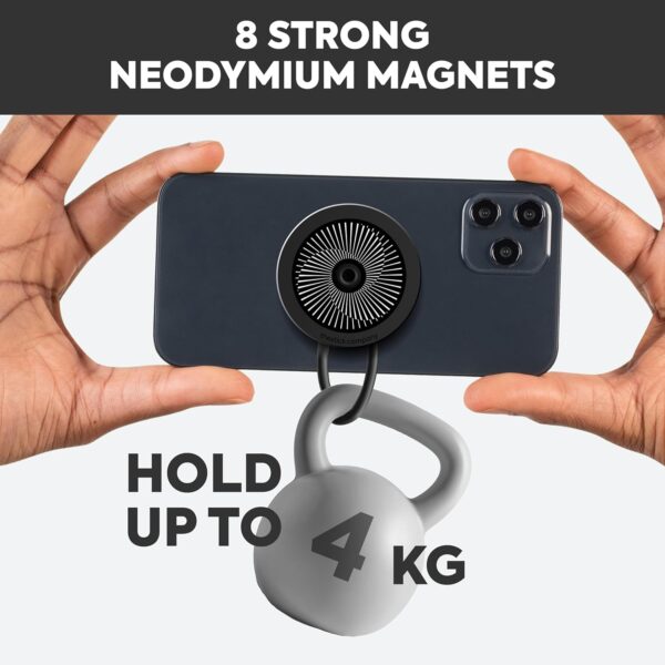81ThD1thgiL._AC_SL1500_.jpg Magnetic Phone Stand Grip for All Smartphones, Fit for MagSafe Accessories, Phone Mount for Bike, Gym, Golf Cart, Airplane, Stroller - Hands-Free Cell Phone Holder for iPhone 12-17 (Black)