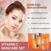 81UT4sFRYLL._SL1500_.jpg 6-Piece Hydrating Vitamin C Skincare Set with Niacinamide, Daily Face Care Routine Includes Cleanser, Toner, Serum, Moisturizer, Eye Cream & Body Lotion for Self Care