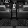 Kuromi Carpet Car Floor Mats - Universal Fit for Cars, SUVs & Trucks - Black with Kuromi Print & Purple, Pink Accents - Front & Rear Set, 4 Piece