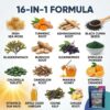 81YbIX5g9L._AC_SL1500_.jpg Clean Nutraceuticals Sea Moss Black Seed Oil Ashwagandha Turmeric Bladderwrack Burdock & Vitamin C Vitamin D3 with Elderberry Manuka Dandelion (120 Count (Pack of 1))