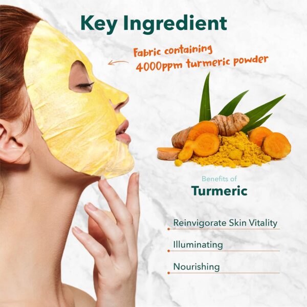Purederm Turmeric Bubble Face Mask, Deep Cleansing for Anti-Aging and Revitalizing, Korean Skincare for Dull and Tired Skin (5 Pack)