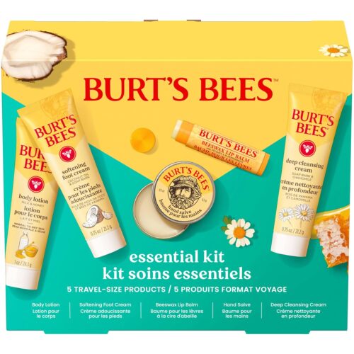 81ZSzkx7gcL._SL1500_.jpg Burt's Bees Mothers Day Gifts Ideas - Essentials Everyday Set, 5 Travel Size Products - Deep Cleansing Cream, Hand Salve, Body Lotion, Foot Cream and Original Lip Balm