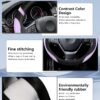 Universal Leather Steering Wheel Cover for Women Steering Wheel Cover for Car 15 inch (Lilac Color)