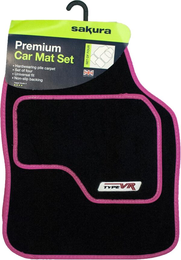81aHCW7GP5L._AC_SL1500_.jpg Sakura SS5309 Universal Car Mat Set, Pink