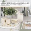 81axQJCgLiL._AC_SL1500_.jpg Aesthetic Desk Accessories Set - A Complete Desktop Organizer Set For Women Enhances Any Office Decor - An Office Supplies Kit w Gold Finish incl. Pen Holder, Scissors, Stapler, Tape Dispenser & More