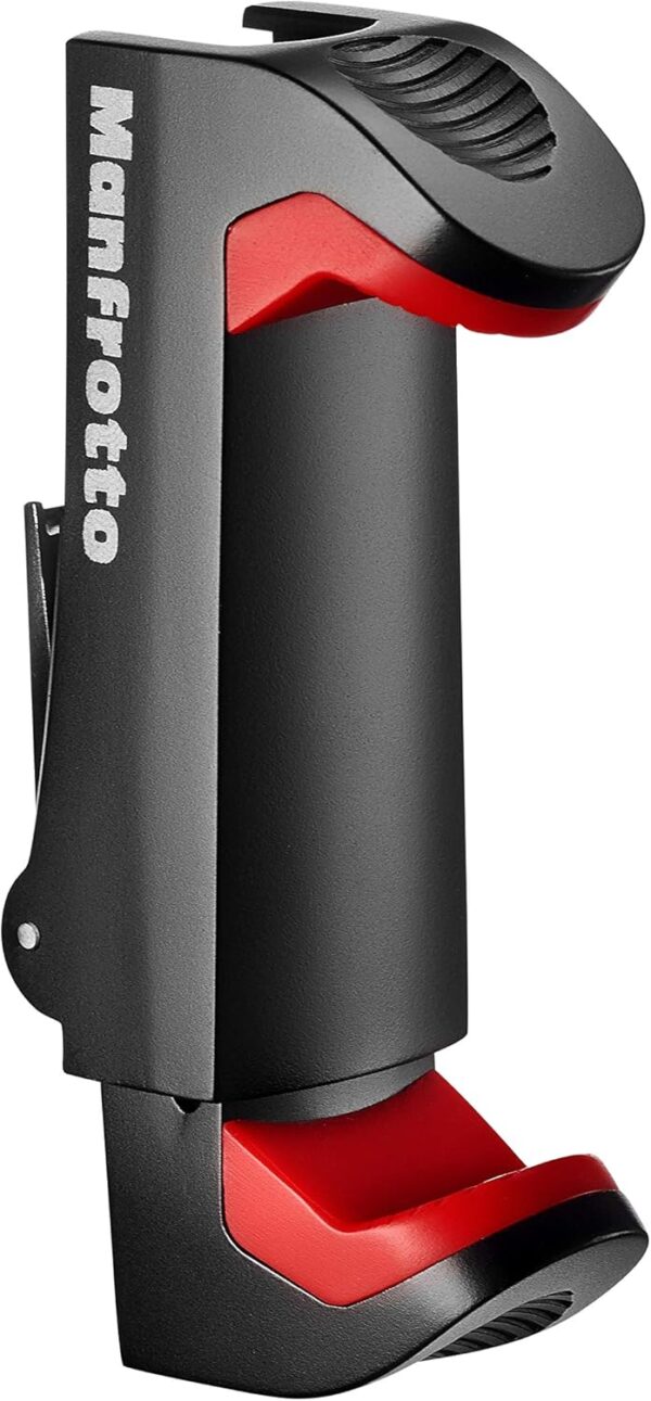 81b1nIvs1lL._AC_SL1500_.jpg Manfrotto Universal Smartphone Clamp, Pro Version (MCPIXI), Clamp for Mini Camera Tripod, for Table Camera Tripod,Black