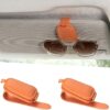Yuoyar Sunglass Holder for Car, Magnetic Leather Sunglasses Holder and Ticket Card Clip, Car Visor Accessories, 2 Packs (Orange)