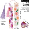 81ci1wyeb8L._AC_SL1500_.jpg Pressed Flower Bookmarks (2 Pack) Clear Dried Floral Resin with Tassels Handmade Gift for Women, Students, Bookworms, Book Lovers, Accessories to Increase Reading Interest