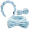 81cjuHMMjVL._SL1500_.jpg Ztomine Headbands for Women - Spa Headband and Wristband Set - Headband for Washing Face,Facial Mask,Makeup and Skin Care,Gifts for Women and Teen Girl Gifts Trendy Stuff
