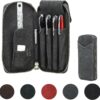 81ePx5MOftL._AC_SL1500_.jpg CONTACTS Genuine Leather Pen Case Handmade Vintage Pen Holder Zip Pouch for Men/Women Travel Elegant Office Desk Accessories Pencil Organizer Box Grey