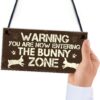 Red Ocean Bunny Zone Rabbit Lover Gift Ideas Door Hutch Funny Pet Sign Rabbit Accessories Gifts For Women