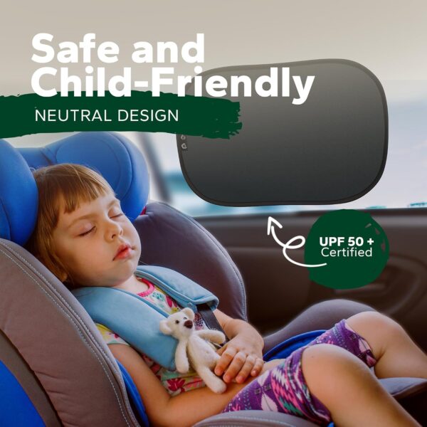 81gU16ytBnL._AC_SL1500_.jpg Car Window Shades For Baby • CERTIFIED UPF50+ UV Protection • DEKRA certified • Durable GSM105+ Nylon • Double Protection • Car Sun Shade For Baby • Universal Size