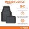 Amazon Basics 4-Piece All-Season Rubber Floor Mat for Cars, SUVs and Trucks, Black