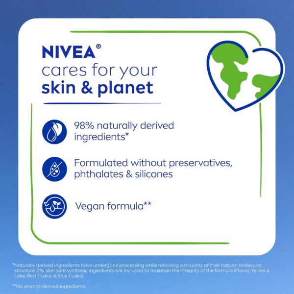 NIVEA Lip Care, Fruity Tinted Lip Balm Variety Pack, Cherry, Strawberry, Blackberry and Watermelon Flavors, 3-in-1 Moisture, Repair and Color, 0.17 Oz Stick, Pack of 4