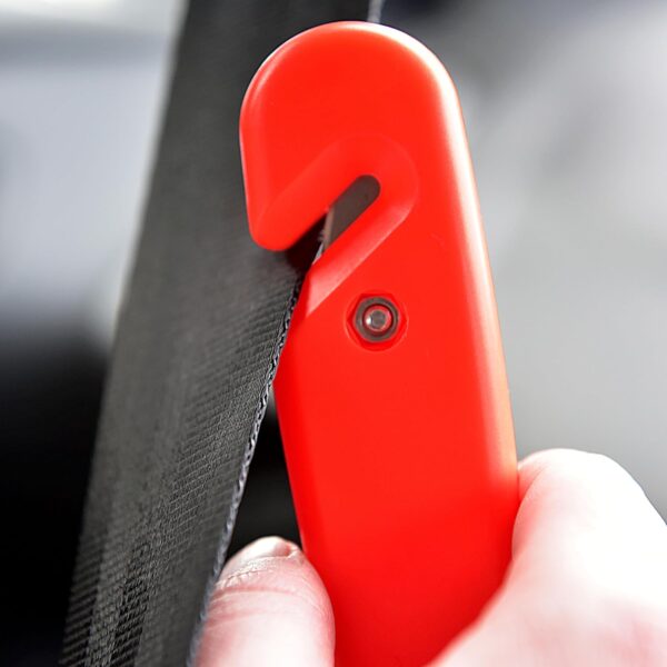 AA Emergency Car Window/Glass Hammer Seatbelt Cutter Rescue Tool AA6240 - Essential For Quick Vehicle Escape – With Mounting Screws And Bracket, Red