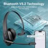 81hk0Sk8EfL._AC_SL1500_.jpg Sarevile Bluetooth Headset with USB Dongle for Computer, Single-Ear Wireless Headset with Noise Cancelling Microphone for Office & Truckers, Bluetooth V5.2 with Mute Button for Work