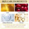 30PCS Lip Mask & Under Eye Patches Skincare Set,Moisturizing Gold Under Eye Masks,Pink Lip Masks Skin Care Set for Lip & Eye Skin