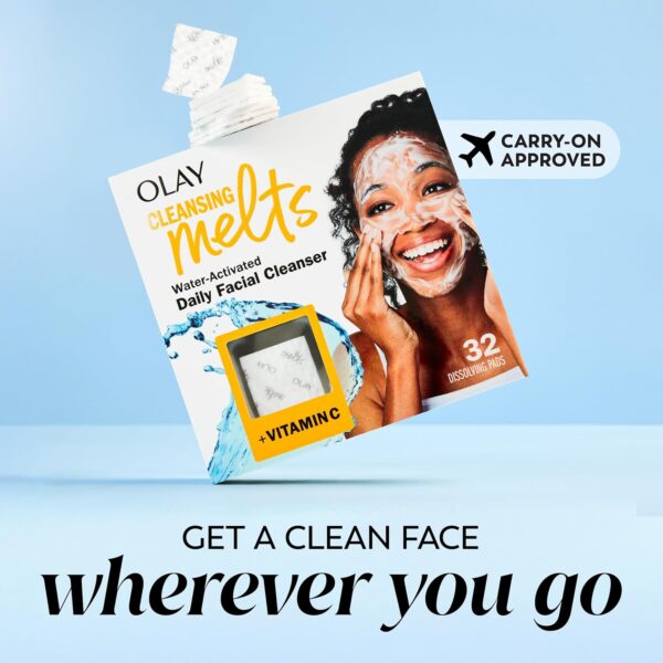 81jfvlUDhoL._SL1500_.jpg Olay Cleansing Melts + Vitamin C Face Cleanser, 12ct, Water-Activated Face Wash Cleans, Tones, and Refreshes Skin