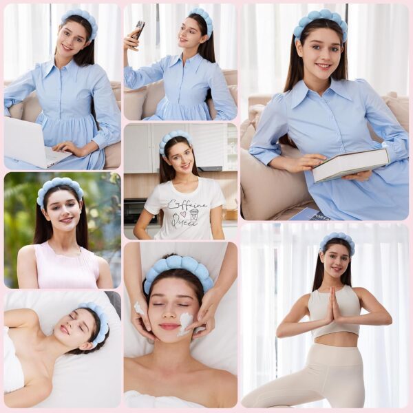 81lOHqdvtIL._SL1500_.jpg Ztomine Headbands for Women - Spa Headband and Wristband Set - Headband for Washing Face,Facial Mask,Makeup and Skin Care,Gifts for Women and Teen Girl Gifts Trendy Stuff